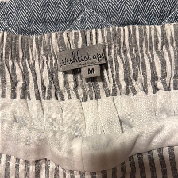 Striped White and Grey Women's Shorts - Medium - Picture 2 of 3